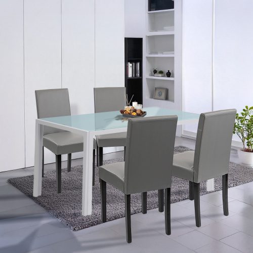Mira 4+1 étkező garnitúra fehér-szürke