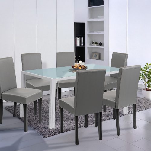 Mira 6+1 étkező garnitúra fehér-szürke