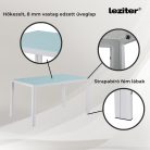 Ezra 140 cm szögletes üveg étkezőasztal