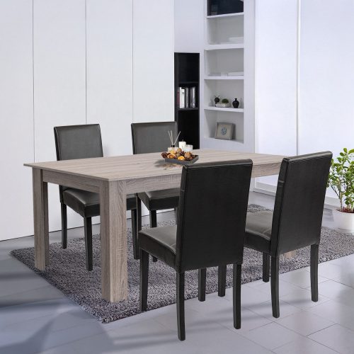 Leon 4+1 étkező garnitúra yorki tölgy-fekete