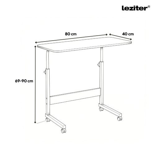 Állítható magasságú laptopasztal 80x40 cm fekete