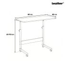 Állítható magasságú laptopasztal 80x40 cm fehér