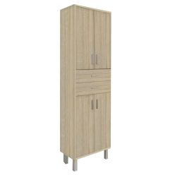 Nerva 60 tall cabinet with 4 doors, 2 drawers, Sonoma oak