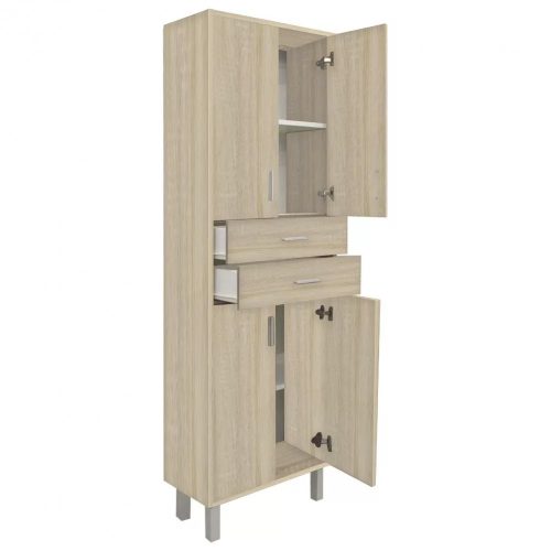 Nerva 60 magas szekrény 4 ajtóval, 2 fiókkal, sonoma tölgy