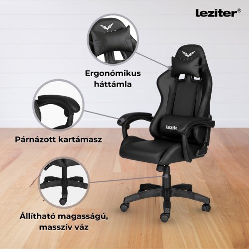 Raven gamer irodai forgószék fekete