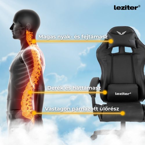 Raven gamer irodai forgószék fekete