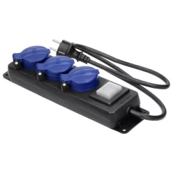 Orno power strip, 3-way Schuko 16 A 250 V ~ 3500 W IP44, 3 m