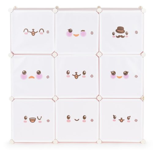 Rózsaszín játéktároló szekrény 110x37x110 cm