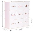 Rózsaszín játéktároló szekrény 110x37x110 cm