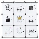 Macskás játéktároló szekrény, grafit színű 110x37x110 cm