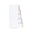 Guruló fiókos játéktároló szekrény 5 részes, pasztel 18x32x83 cm