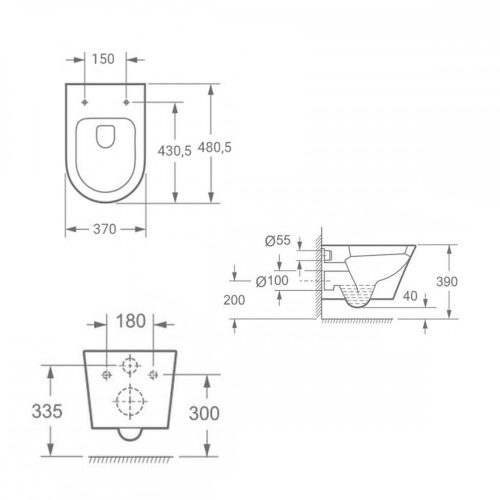 Roya Ride 82W falba építhető WC tartály szett