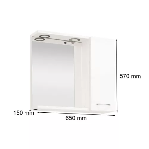 Ruben 65 dulap superior pentru baie, stejar Sonoma