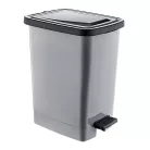 Slim Műanyag pedálos szemetes, ezüst/szürke, belső vödörrel 25L