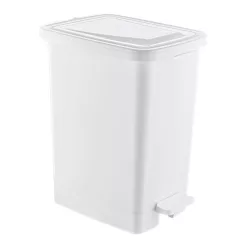 Slim Műanyag pedálos szemetes, fehér, 25L