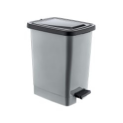   Slim Műanyag pedálos szemetes, ezüst/szürke, belső vödörrel 25L