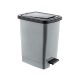 Slim Műanyag pedálos szemetes, ezüst/szürke, belső vödörrel 25L