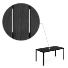 6 személyes kerti asztal 156x78 cm polywood fekete