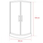 Spirit Bamboo 80x80 cm íves zuhanykabin zuhanytálcával
