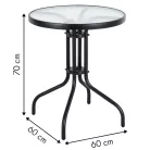 60 cm-es kerek kerti asztal