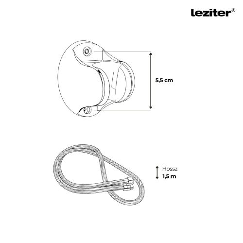 Lili 5 funkciós kézizuhany tömlővel tartóval fekete