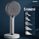 Lili 5 funkciós kézizuhany tömlővel tartóval szürke