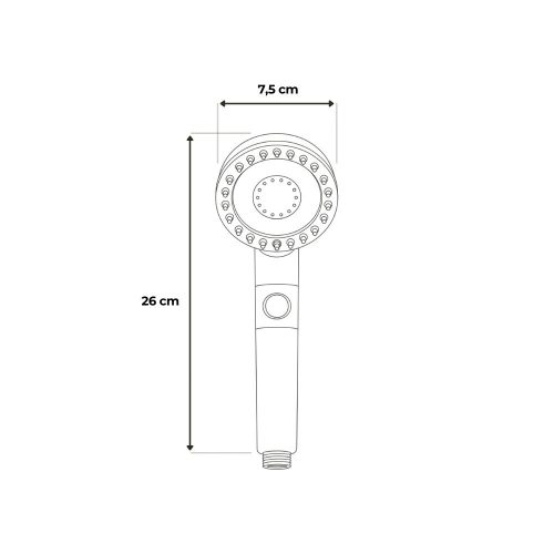 Kori 3 funkciós kézizuhany tömlővel tartóval szürke