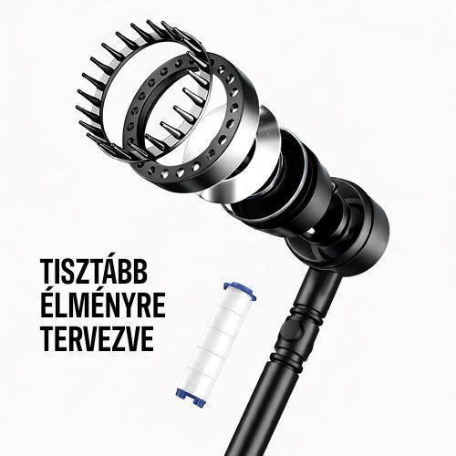 Kori 3 funkciós kézizuhany tömlővel tartóval szürke