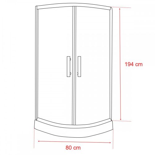 Spirit Matt 80x80 cm íves zuhanykabin zuhanytálca nélkül