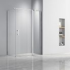 Simple 80x100 cm nyílóajtós aszimmetrikus zuhanykabin zuhanytálca nélkül