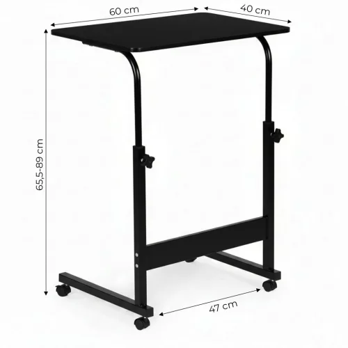 Mobil laptopasztal, fotelhez rögzíthető, fekete