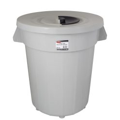   Planet Kerek szemetes kuka, fedéllel, műanyag, eco szürke, 120 L
