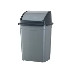   Planet Billenőfedeles szemetes kuka, műanyag, szürke/antracit, 16 L