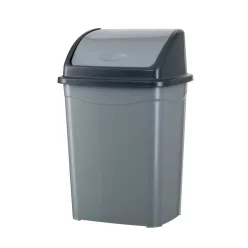   Planet Billenőfedeles szemetes kuka, műanyag, szürke/antracit, 26 L