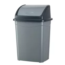   Planet Billenőfedeles szemetes kuka, műanyag, szürke/antracit, 50 L