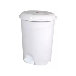   Planet Pedálos szemetes kuka, műanyag, LUXURY fehér, kivehető kosárral, 6L NO2