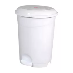   Planet Pedálos szemetes kuka, műanyag, LUXURY fehér, kivehető kosárral, 22L NO4
