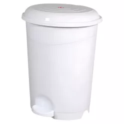   Planet Pedálos szemetes kuka, műanyag, LUXURY fehér, kivehető kosárral, 50L NO5