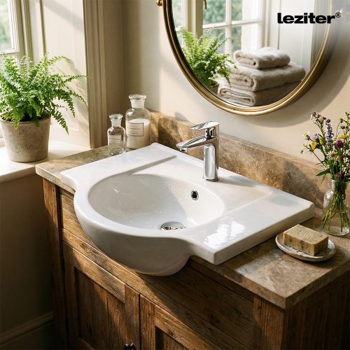 V65 szárnyas kerámia mosdó 65x43 cm