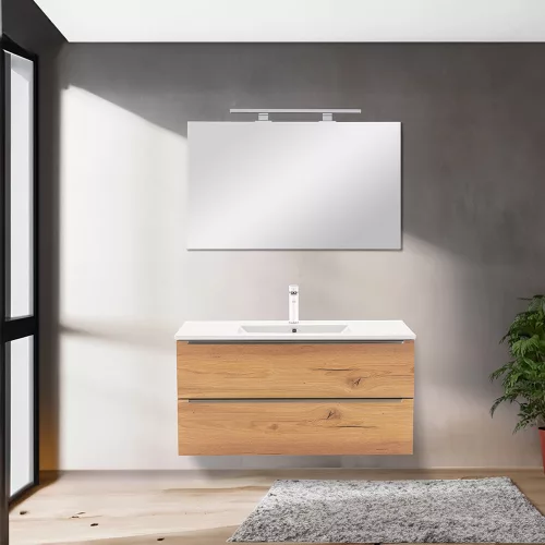 Vario Trim 100 komplett mobilier baie alb-stejar