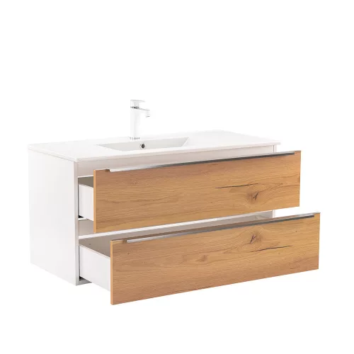 Vario Trim 100 komplett mobilier baie alb-stejar