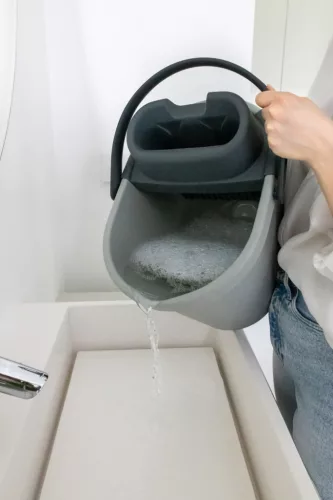 York felmosó szett ovális vödörrel, szintetkus lapos moppal, nyéllel, préssel, szürke