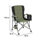 Leziter Comfort karfás horgász szék pohártartóval zöld