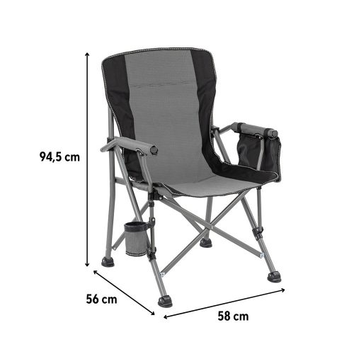 Leziter Comfort Plus karfás horgász szék pohártartóval szürke