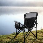 Leziter Premium fűthető karfás horgász szék pohártartóval szürke