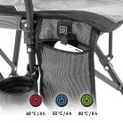 Leziter Premium fűthető karfás horgász szék pohártartóval szürke