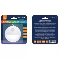 Zelux LED light with motion-sensor night illumination