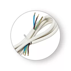   Commel connector cable for stove 250 V ~ 5000 W, White 3G2.5 / 1.5 m